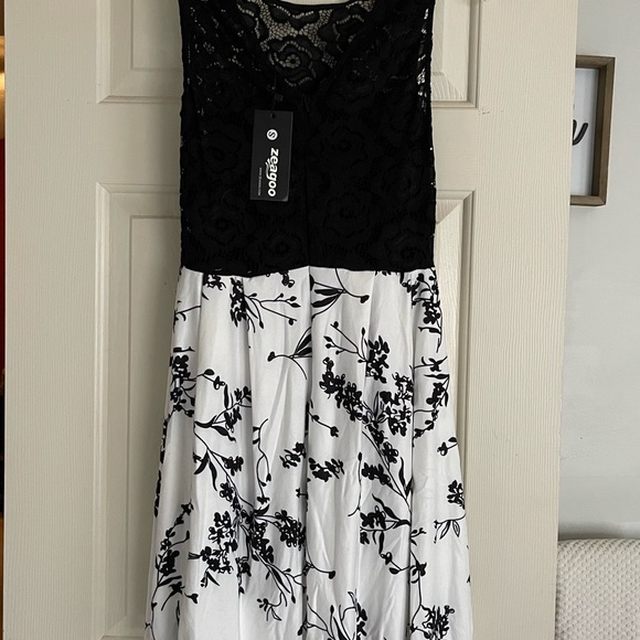 Women’s casual flare floral sleeveless party mini dress - Picture 2 of 2